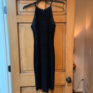 Black Sparkle Velvet Dress